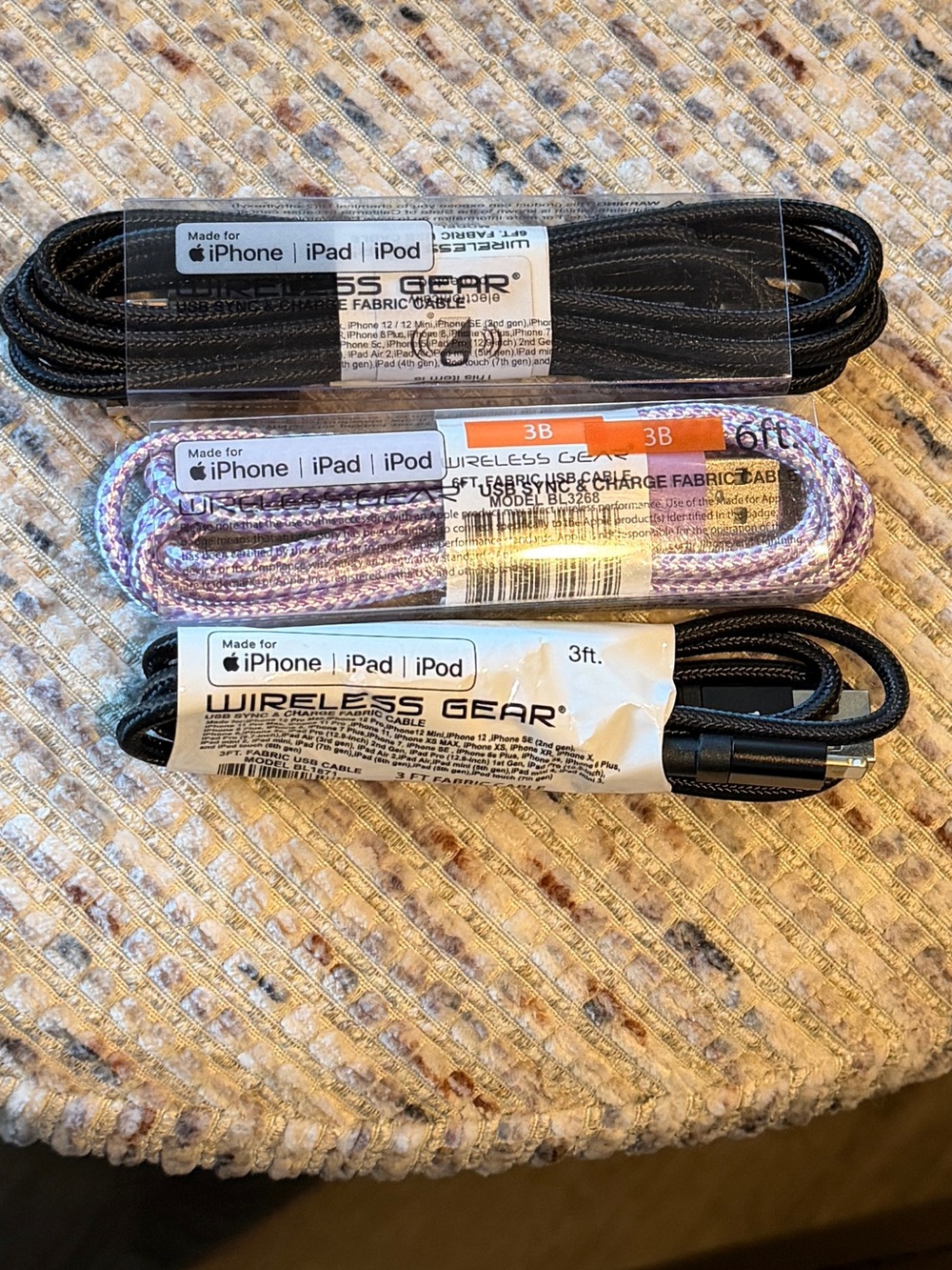 Set of 3 Charging Cables for iPhone 14 and older